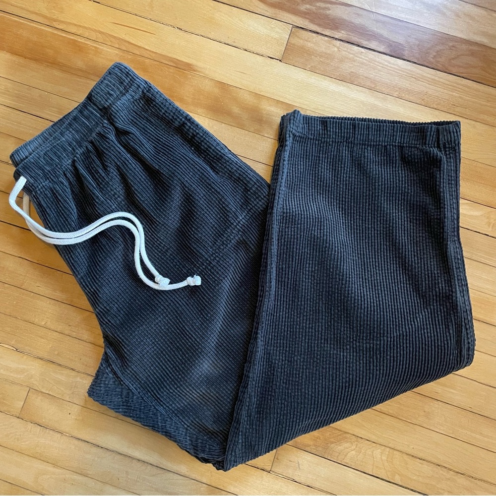 AERIE Corduroy Low Rise Pant Slouchy Fit Wide Leg Elastic Drawstring Waist - Picture 3 of 14